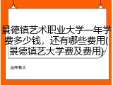 景德镇艺术职业大学一年学费多少钱，还有哪些费用(景德镇艺大学费及费用)