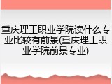 重庆理工职业学院读什么专业比较有前景(重庆理工职业学院前景专业)