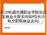 长沙轨道交通职业学院毕业生就业大致去向如何(长沙轨交职院就业去向)