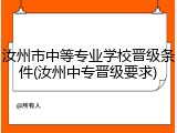 汝州市中等专业学校晋级条件(汝州中专晋级要求)
