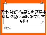 天津传媒学院是专科还是本科院校呢(天津传媒学院本专科)