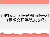 昆明文理学院是985还是211(昆明文理学院985吗)