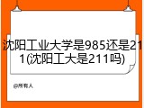 沈阳工业大学是985还是211(沈阳工大是211吗)