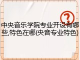中央音乐学院专业开设有哪些,特色在哪(央音专业特色)