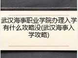 武汉海事职业学院办理入学有什么攻略没(武汉海事入学攻略)