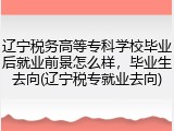 辽宁税务高等专科学校毕业后就业前景怎么样，毕业生去向(辽宁税专就业去向)