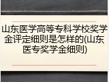 山东医学高等专科学校奖学金评定细则是怎样的(山东医专奖学金细则)