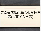 云南省民族中等专业学校学费(云南民专学费)