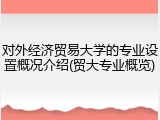 对外经济贸易大学的专业设置概况介绍(贸大专业概览)