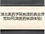 湖北医药学院就读的真实感觉如何(湖医药就读体验)