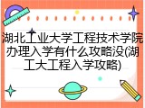 湖北工业大学工程技术学院办理入学有什么攻略没(湖工大工程入学攻略)