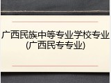 广西民族中等专业学校专业(广西民专专业)