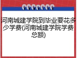 河南城建学院到毕业要花多少学费(河南城建学院学费总额)