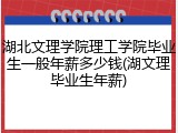 湖北文理学院理工学院毕业生一般年薪多少钱(湖文理毕业生年薪)