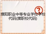 濮阳职业中等专业学校学校代码(濮职校代码)