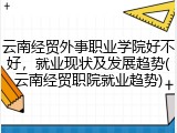 云南经贸外事职业学院好不好，就业现状及发展趋势(云南经贸职院就业趋势)