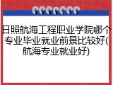 日照航海工程职业学院哪个专业毕业就业前景比较好(航海专业就业好)