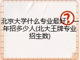 北京大学什么专业最好，一年招多少人(北大王牌专业招生数)
