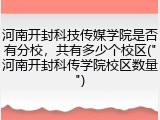 河南开封科技传媒学院是否有分校，共有多少个校区("河南开封科传学院校区数量")