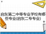 启东第二中等专业学校有哪些专业(启东二专专业)