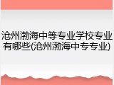 沧州渤海中等专业学校专业有哪些(沧州渤海中专专业)