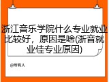 浙江音乐学院什么专业就业比较好，原因是啥(浙音就业佳专业原因)