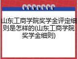 山东工商学院奖学金评定细则是怎样的(山东工商学院奖学金细则)