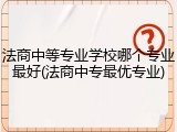 法商中等专业学校哪个专业最好(法商中专最优专业)