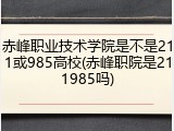 赤峰职业技术学院是不是211或985高校(赤峰职院是211985吗)