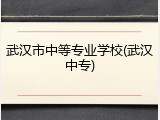 武汉市中等专业学校(武汉中专)