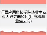 江西应用科技学院毕业生就业大致去向如何(江应科毕业生去向)