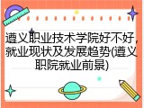 遵义职业技术学院好不好，就业现状及发展趋势(遵义职院就业前景)