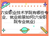 六安职业技术学院有哪些专业，就业前景如何(六安职院专业就业)