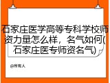 石家庄医学高等专科学校师资力量怎么样，名气如何(石家庄医专师资名气)