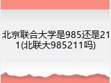 北京联合大学是985还是211(北联大985211吗)