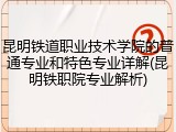 昆明铁道职业技术学院的普通专业和特色专业详解(昆明铁职院专业解析)