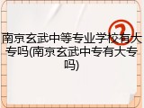 南京玄武中等专业学校有大专吗(南京玄武中专有大专吗)