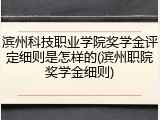 滨州科技职业学院奖学金评定细则是怎样的(滨州职院奖学金细则)