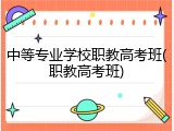 中等专业学校职教高考班(职教高考班)