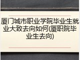 厦门城市职业学院毕业生就业大致去向如何(厦职院毕业生去向)
