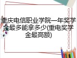 重庆电信职业学院一年奖学金最多能拿多少(重电奖学金最高额)